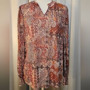 Indigo Rose Blouse Size Medium